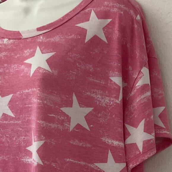 VIAMOR PINK WHITE STAR T-SHIRT - Picture 9 of 11